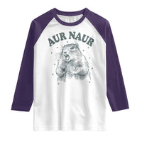 Aur Naur Raccoon St Patricks Day Raglan Shirt Funny Sarcastic Oh No Australian Accent