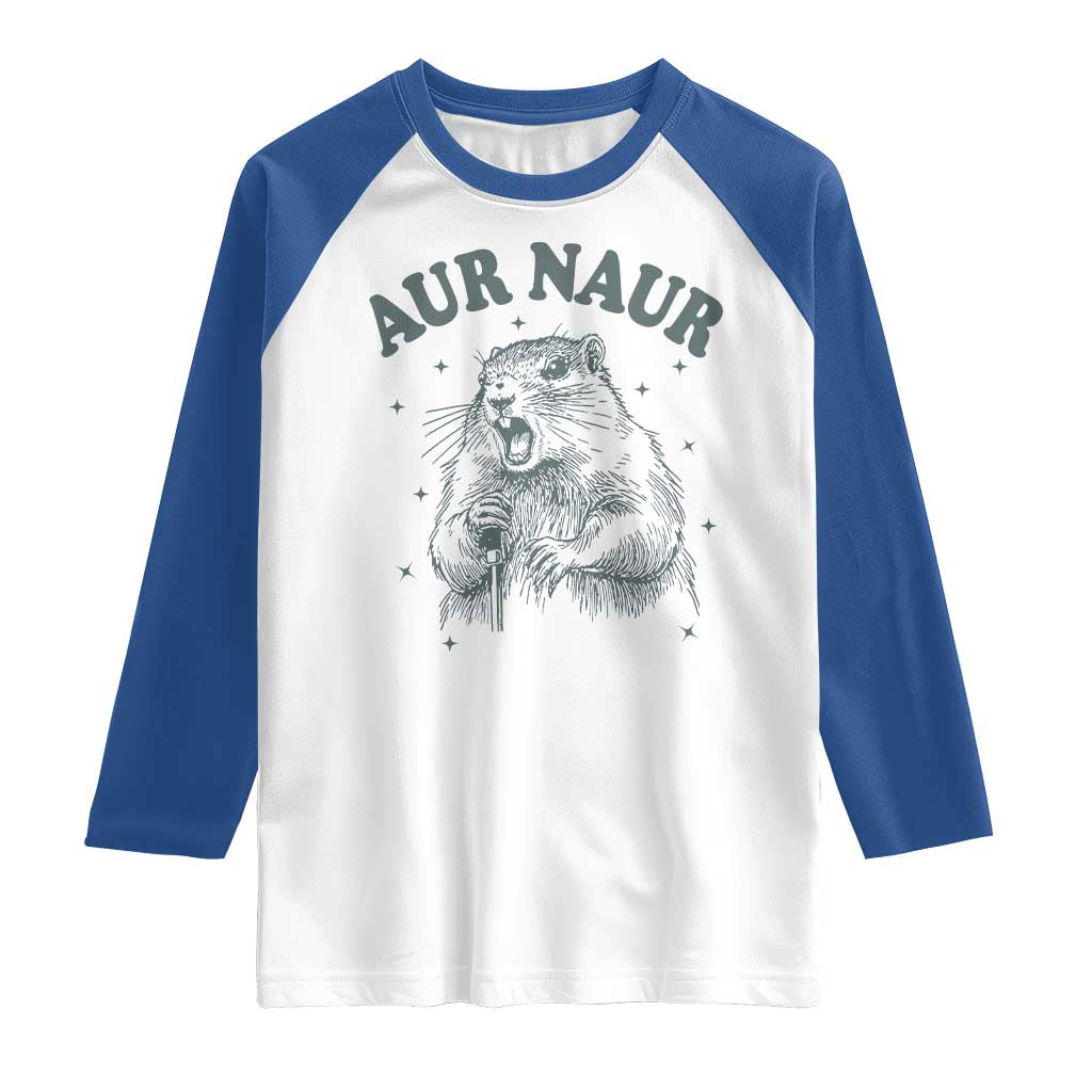 Aur Naur Raccoon St Patricks Day Raglan Shirt Funny Sarcastic Oh No Australian Accent
