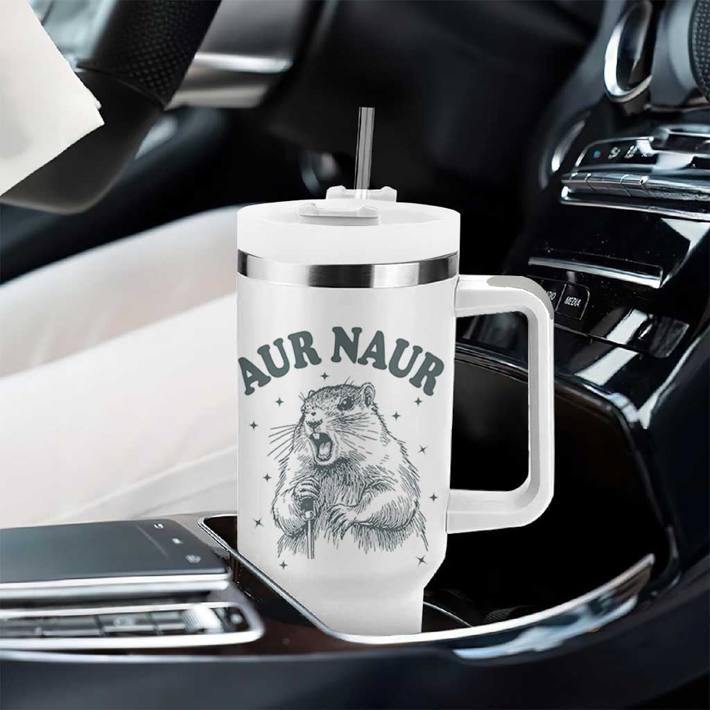 Aur Naur Raccoon St Patricks Day Tumbler With Handle Funny Sarcastic Oh No Australian Accent
