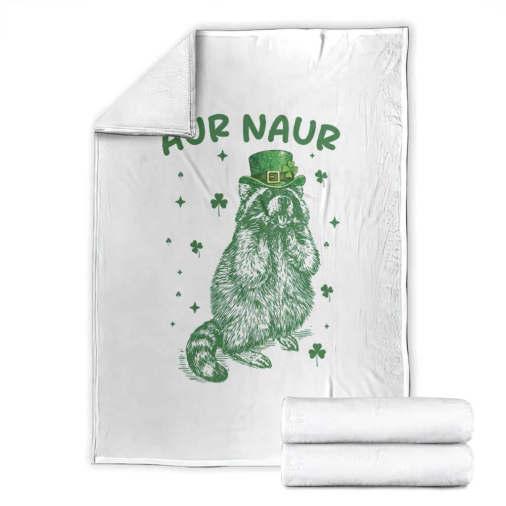 Aur Naur Cowboy Raccoon Meme Throw Blanket Funny Sarcastic Oh No Australian Accent
