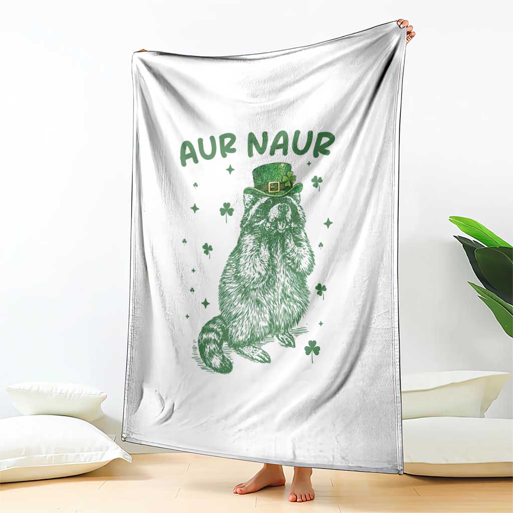 Aur Naur Cowboy Raccoon Meme Throw Blanket Funny Sarcastic Oh No Australian Accent