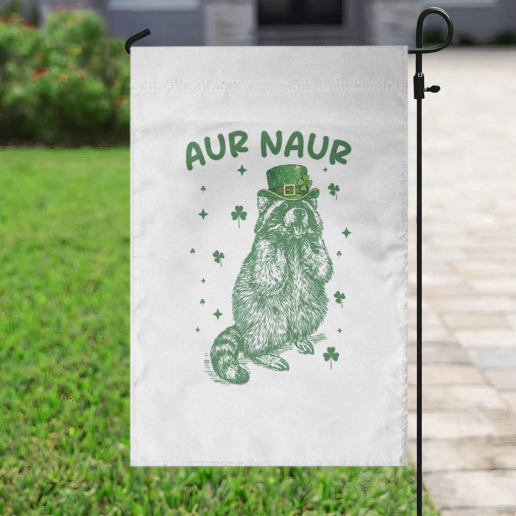 Aur Naur Cowboy Raccoon Meme Garden Flag Funny Sarcastic Oh No Australian Accent