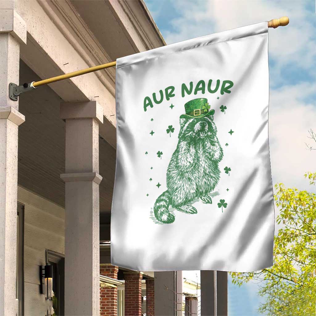 Aur Naur Cowboy Raccoon Meme Garden Flag Funny Sarcastic Oh No Australian Accent