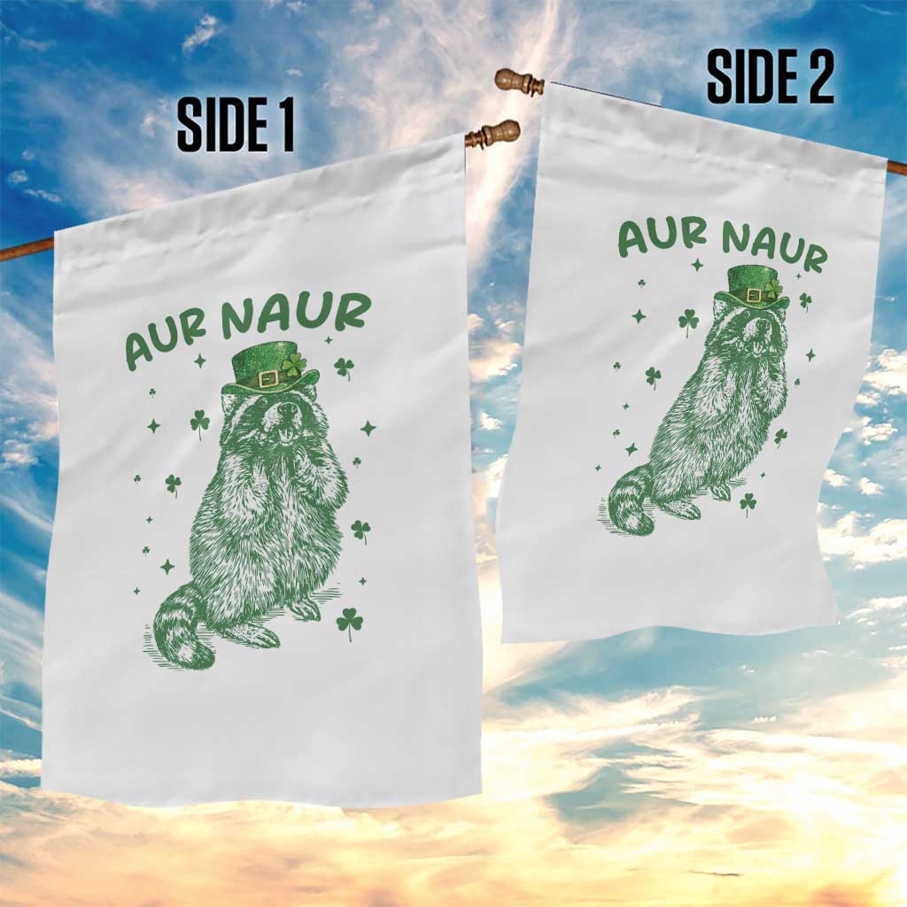 Aur Naur Cowboy Raccoon Meme Garden Flag Funny Sarcastic Oh No Australian Accent