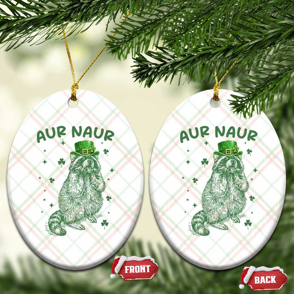 Aur Naur Cowboy Raccoon Meme Ceramic Ornament Funny Sarcastic Oh No Australian Accent
