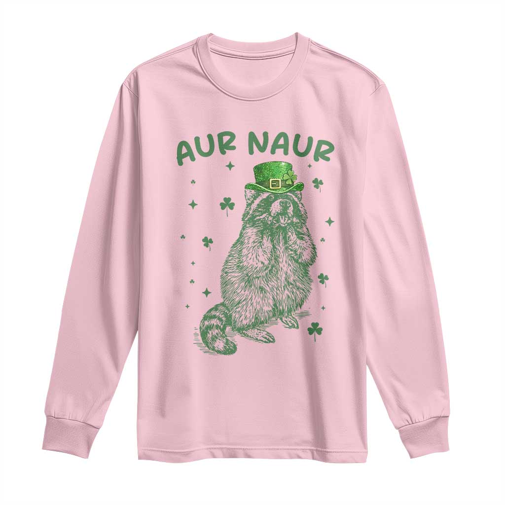Aur Naur Cowboy Raccoon Meme Long Sleeve Shirt Funny Sarcastic Oh No Australian Accent