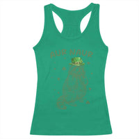 Aur Naur Cowboy Raccoon Meme Racerback Tank Top Funny Sarcastic Oh No Australian Accent