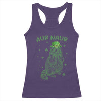 Aur Naur Cowboy Raccoon Meme Racerback Tank Top Funny Sarcastic Oh No Australian Accent