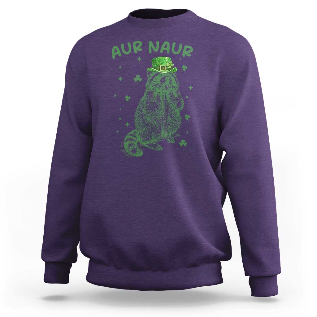 Aur Naur Cowboy Raccoon Meme Sweatshirt Funny Sarcastic Oh No Australian Accent