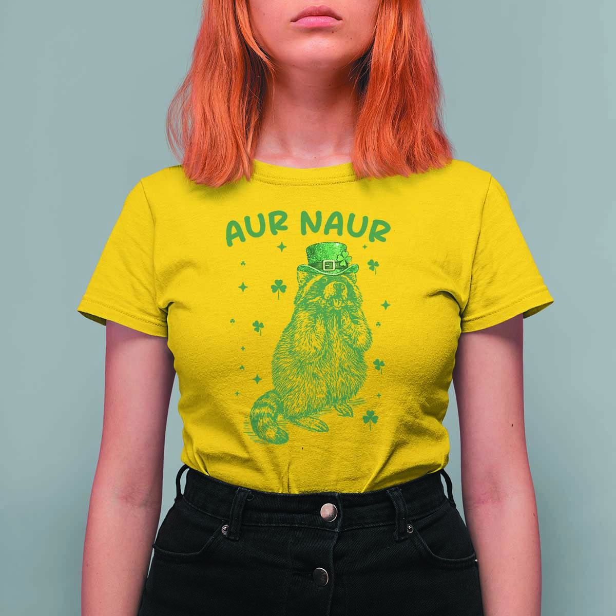 Aur Naur Cowboy Raccoon Meme T Shirt For Women Funny Sarcastic Oh No Australian Accent