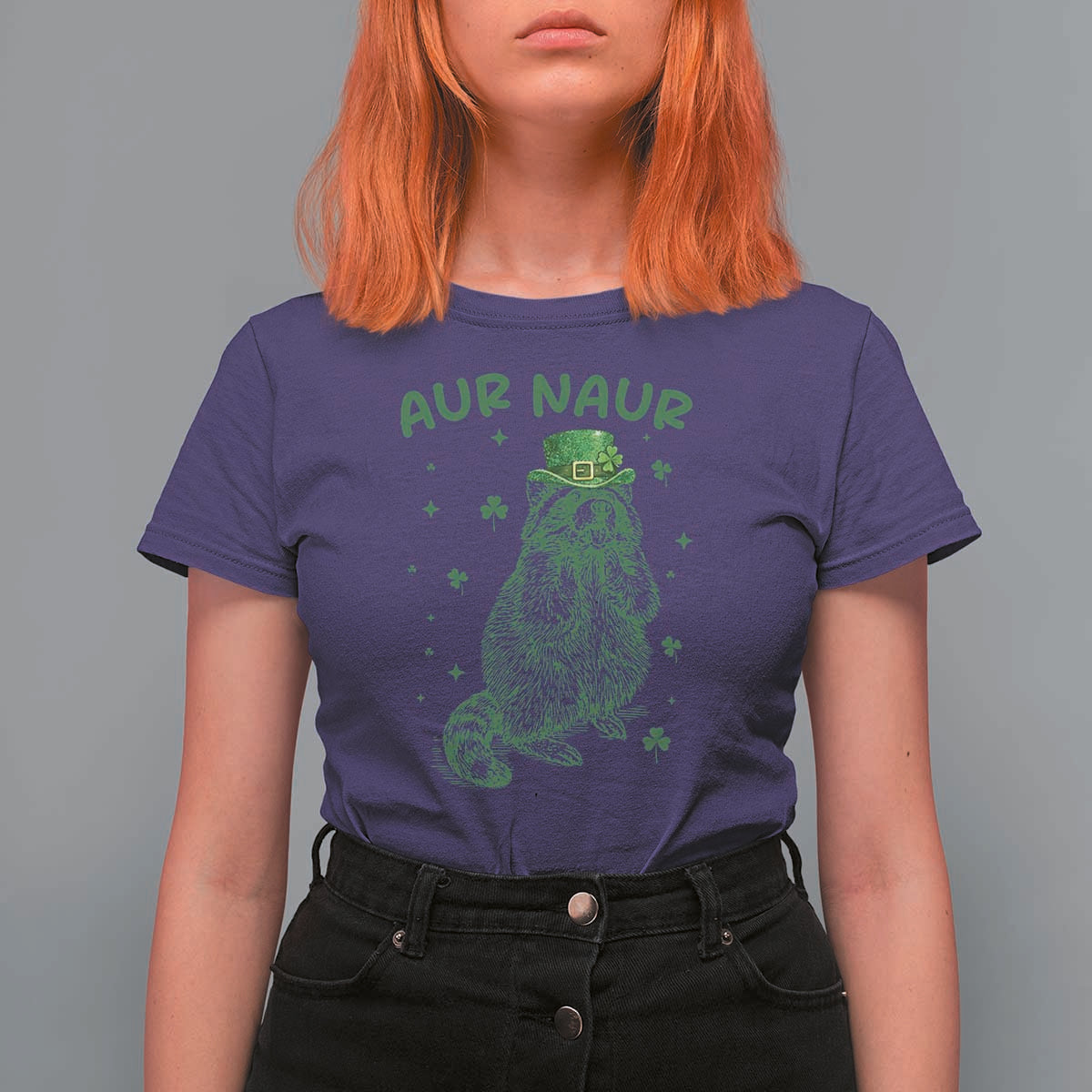 Aur Naur Cowboy Raccoon Meme T Shirt For Women Funny Sarcastic Oh No Australian Accent