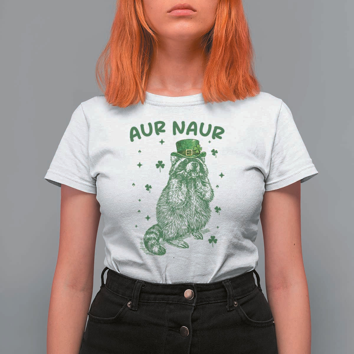 Aur Naur Cowboy Raccoon Meme T Shirt For Women Funny Sarcastic Oh No Australian Accent