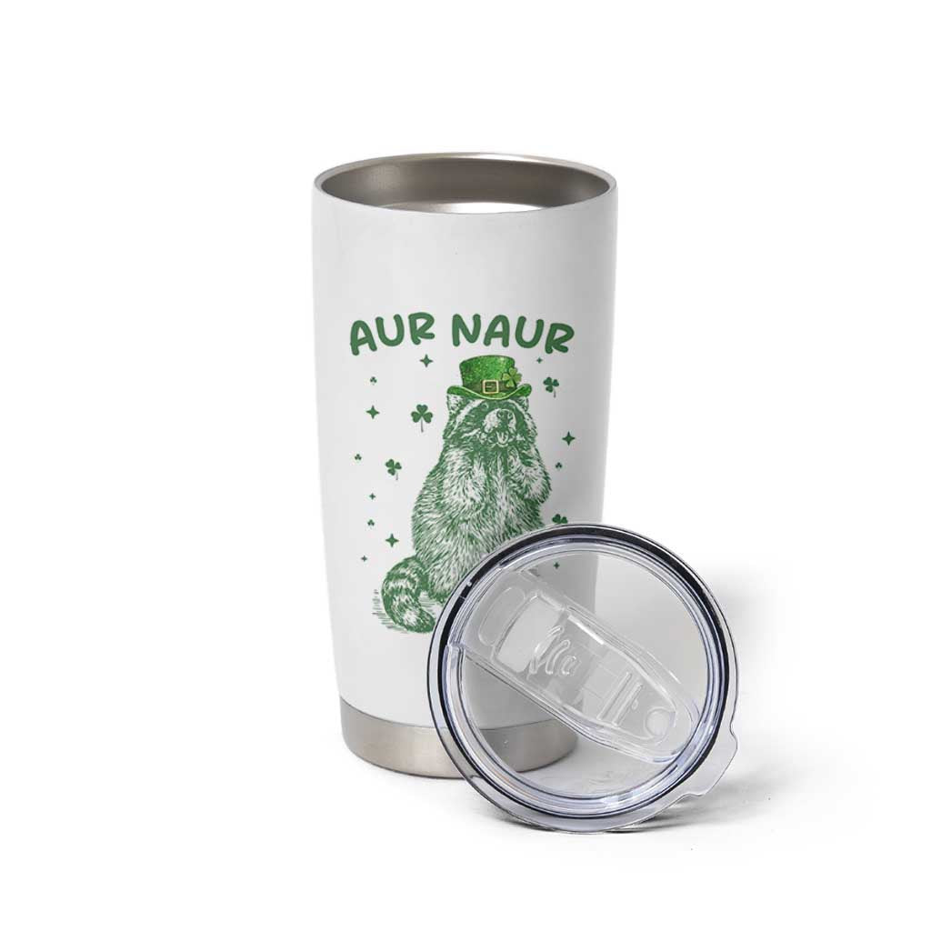 Aur Naur Cowboy Raccoon Meme Tumbler Cup Funny Sarcastic Oh No Australian Accent