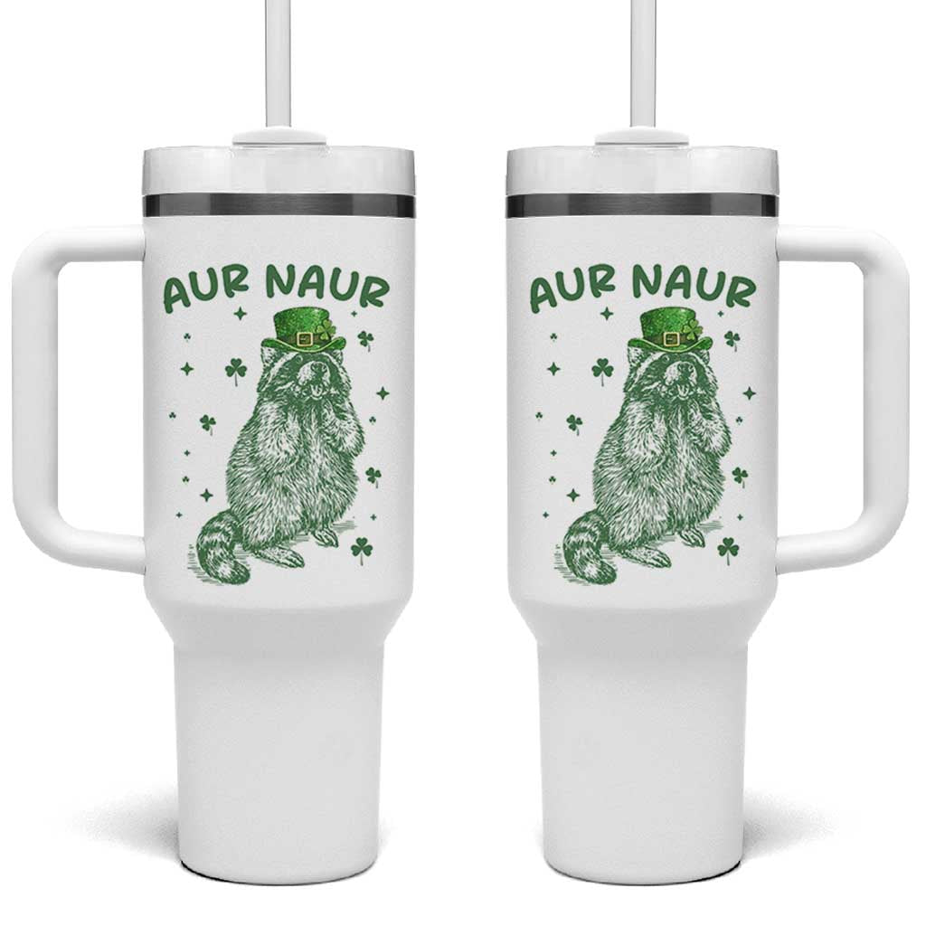 Aur Naur Cowboy Raccoon Meme Tumbler With Handle Funny Sarcastic Oh No Australian Accent