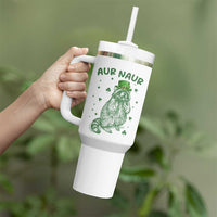 Aur Naur Cowboy Raccoon Meme Tumbler With Handle Funny Sarcastic Oh No Australian Accent