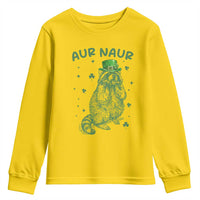 Aur Naur Cowboy Raccoon Meme Youth Sweatshirt Funny Sarcastic Oh No Australian Accent