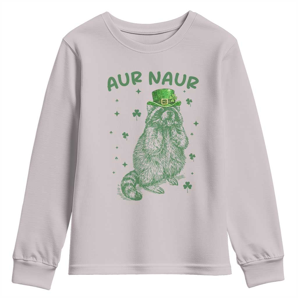 Aur Naur Cowboy Raccoon Meme Youth Sweatshirt Funny Sarcastic Oh No Australian Accent