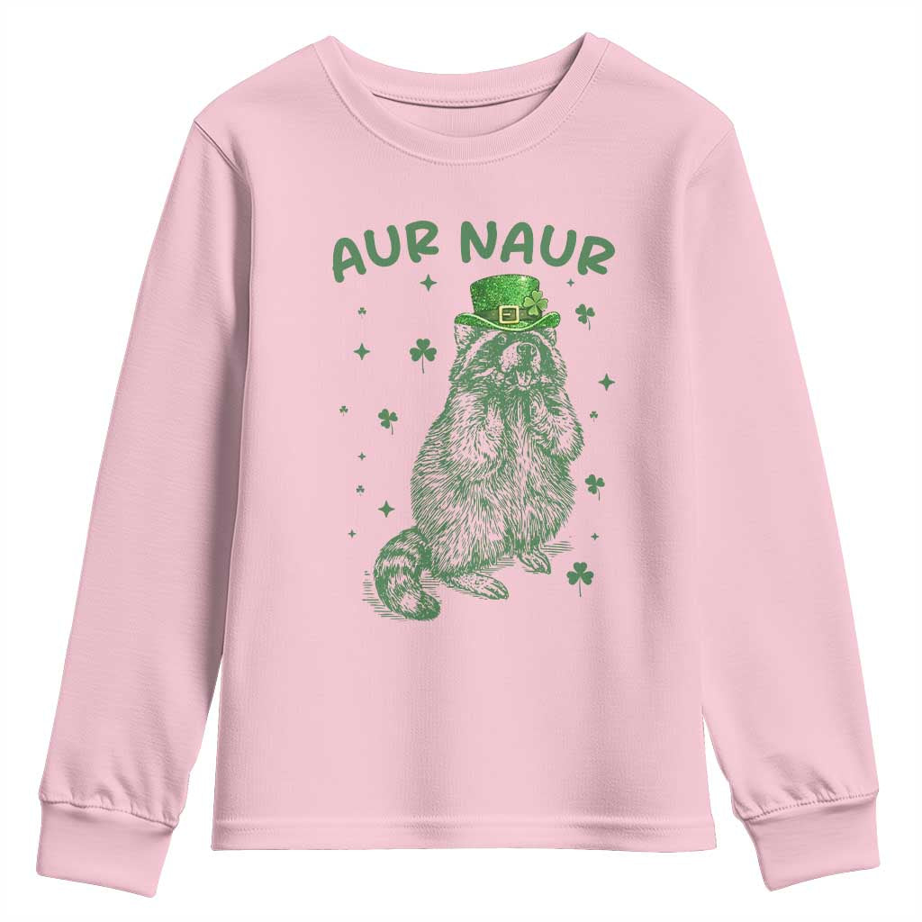 Aur Naur Cowboy Raccoon Meme Youth Sweatshirt Funny Sarcastic Oh No Australian Accent