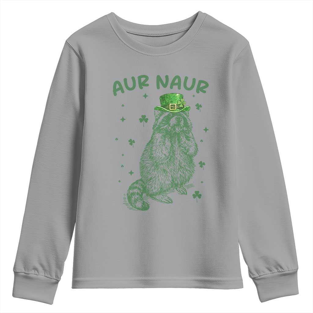Aur Naur Cowboy Raccoon Meme Youth Sweatshirt Funny Sarcastic Oh No Australian Accent