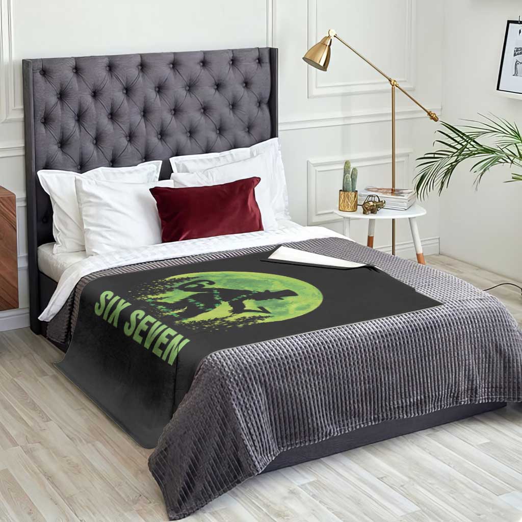 Funny Bigfoot St Patricks Day Throw Blanket Sasquatch Hiding Moon Forest Meme
