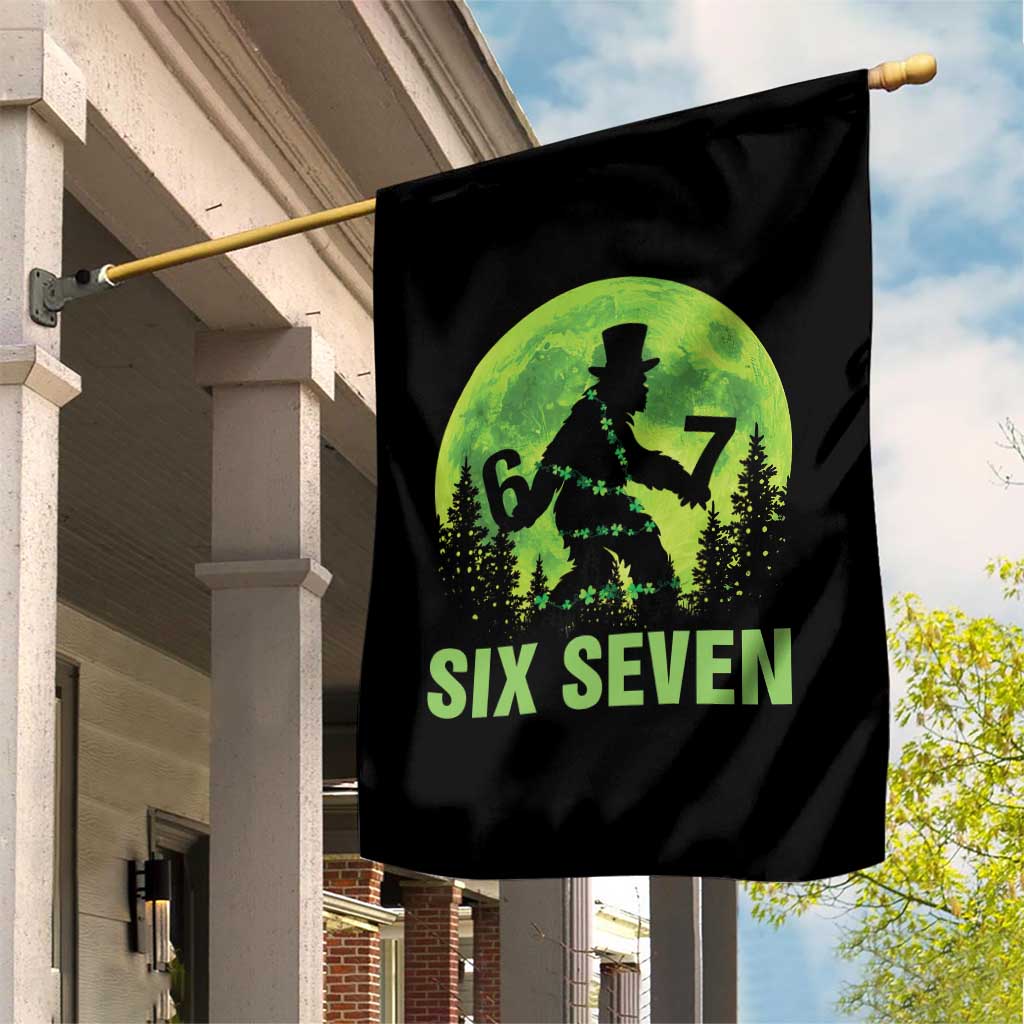 Funny Bigfoot St Patricks Day Garden Flag Sasquatch Hiding Moon Forest Meme
