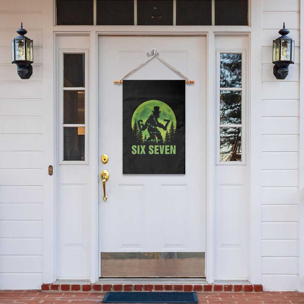 Funny Bigfoot St Patricks Day Garden Flag Sasquatch Hiding Moon Forest Meme