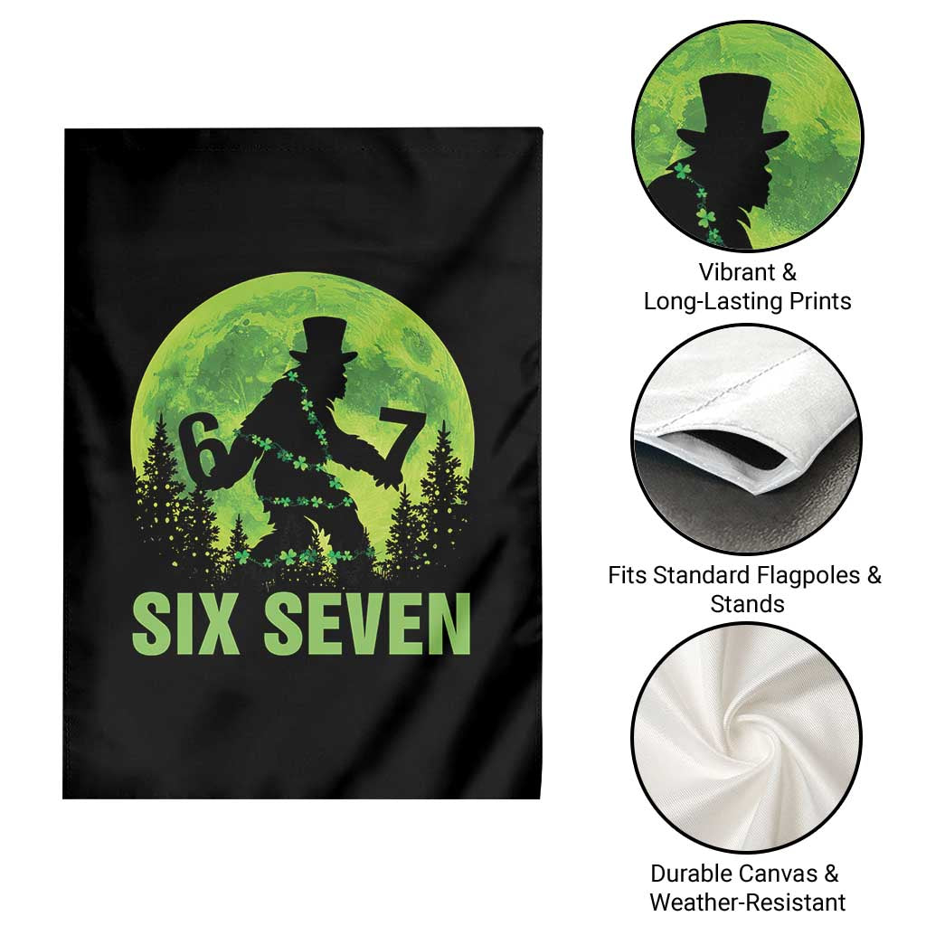Funny Bigfoot St Patricks Day Garden Flag Sasquatch Hiding Moon Forest Meme