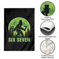 Funny Bigfoot St Patricks Day Garden Flag Sasquatch Hiding Moon Forest Meme