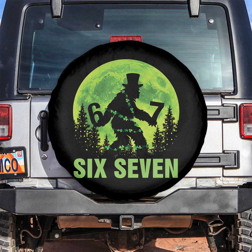 Funny Bigfoot St Patricks Day Spare Tire Cover Sasquatch Hiding Moon Forest Meme