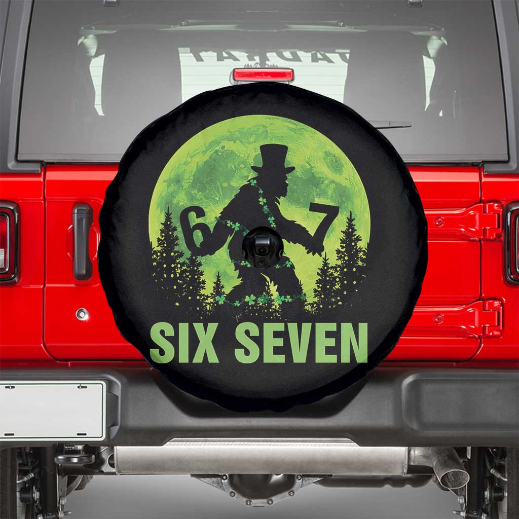 Funny Bigfoot St Patricks Day Spare Tire Cover Sasquatch Hiding Moon Forest Meme