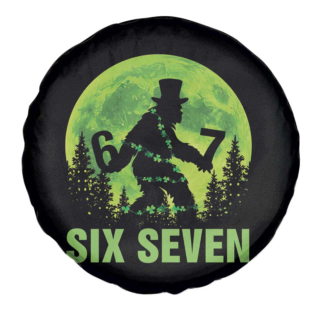 Funny Bigfoot St Patricks Day Spare Tire Cover Sasquatch Hiding Moon Forest Meme