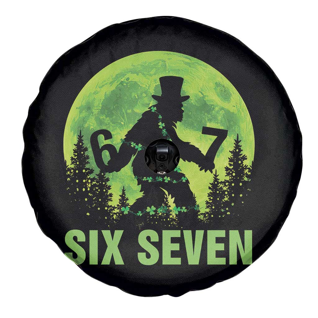 Funny Bigfoot St Patricks Day Spare Tire Cover Sasquatch Hiding Moon Forest Meme
