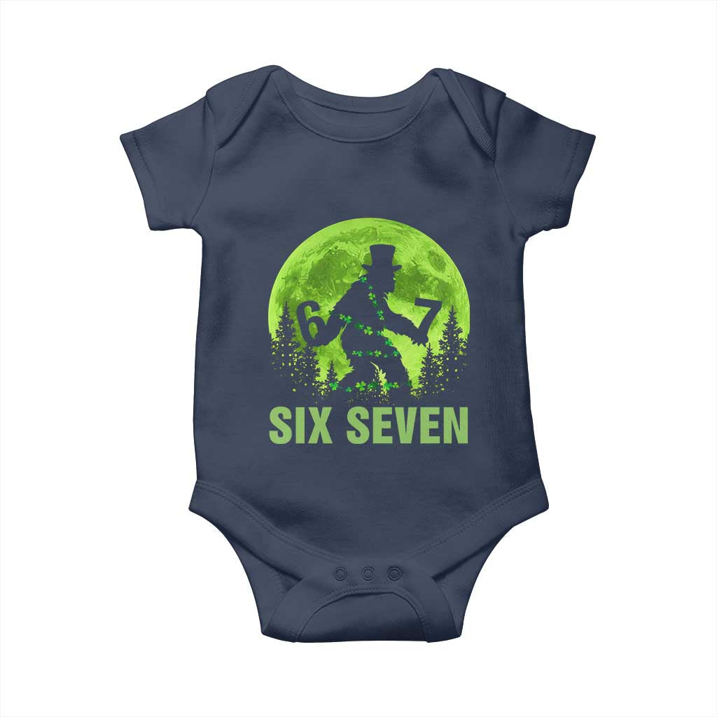 Funny Bigfoot St Patricks Day Baby Onesie Sasquatch Hiding Moon Forest Meme