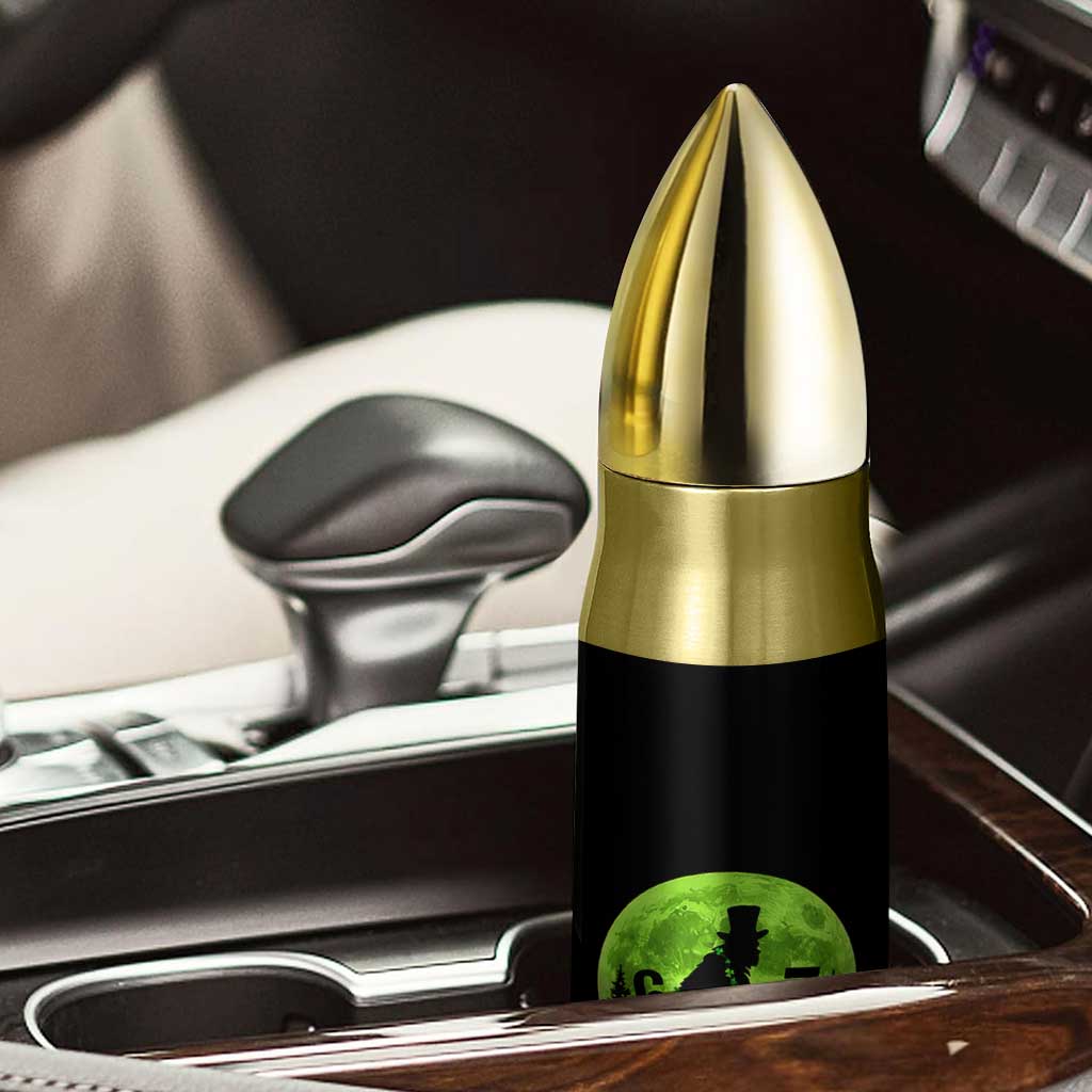 Funny Bigfoot St Patricks Day Bullet Tumbler Sasquatch Hiding Moon Forest Meme
