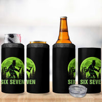 Funny Bigfoot St Patricks Day 4 in 1 Can Cooler Tumbler Sasquatch Hiding Moon Forest Meme