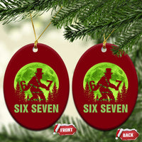 Funny Bigfoot St Patricks Day Ceramic Ornament Sasquatch Hiding Moon Forest Meme