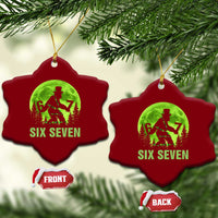 Funny Bigfoot St Patricks Day Ceramic Ornament Sasquatch Hiding Moon Forest Meme