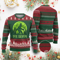 Funny Bigfoot St Patricks Day Ugly Christmas Sweater Sasquatch Hiding Moon Forest Meme