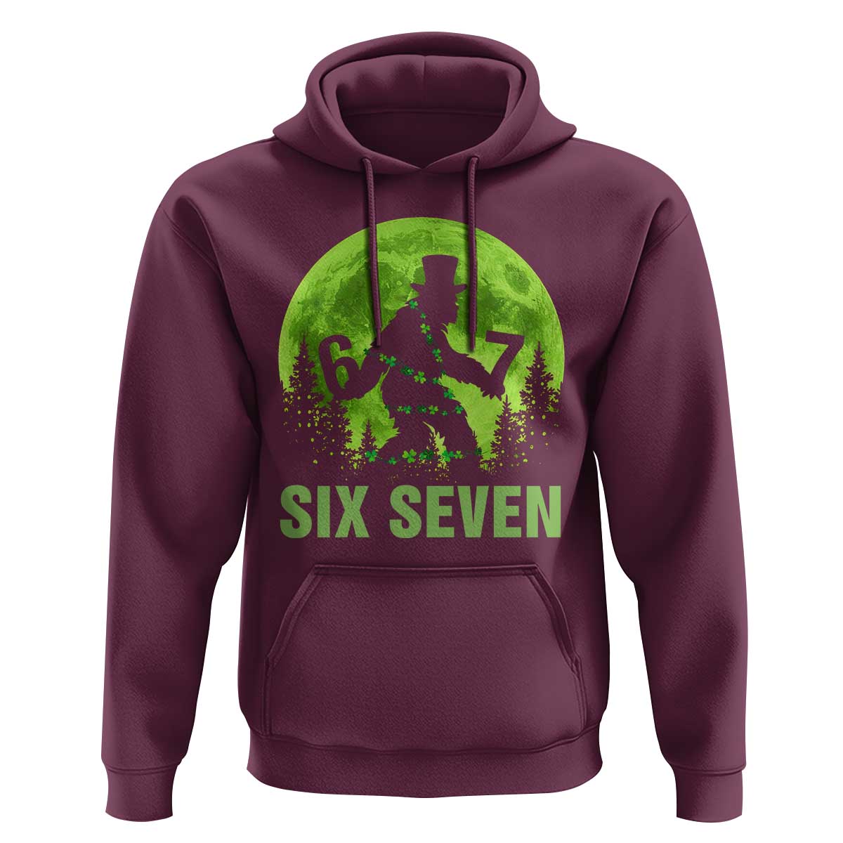 Funny Bigfoot St Patricks Day Hoodie Sasquatch Hiding Moon Forest Meme