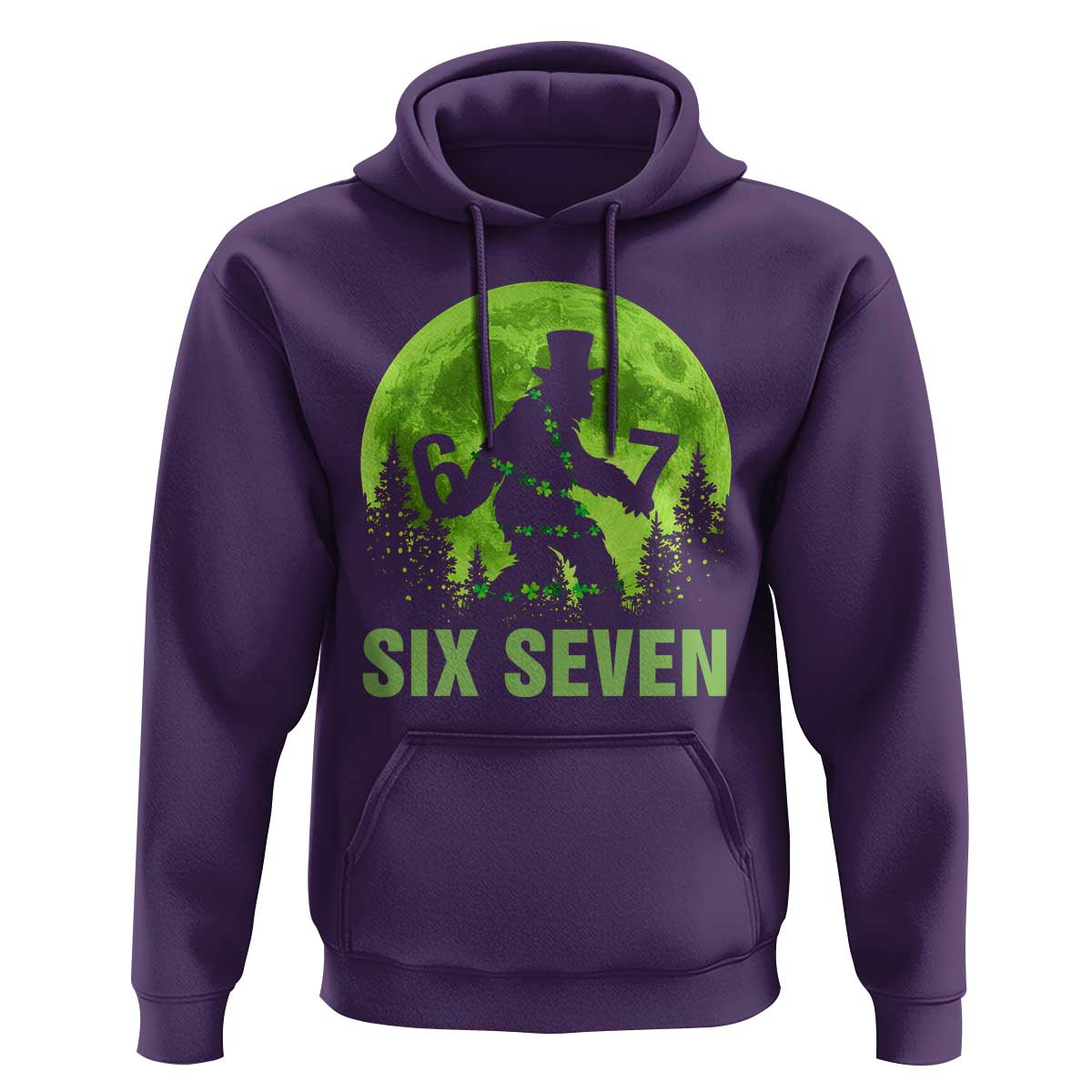 Funny Bigfoot St Patricks Day Hoodie Sasquatch Hiding Moon Forest Meme