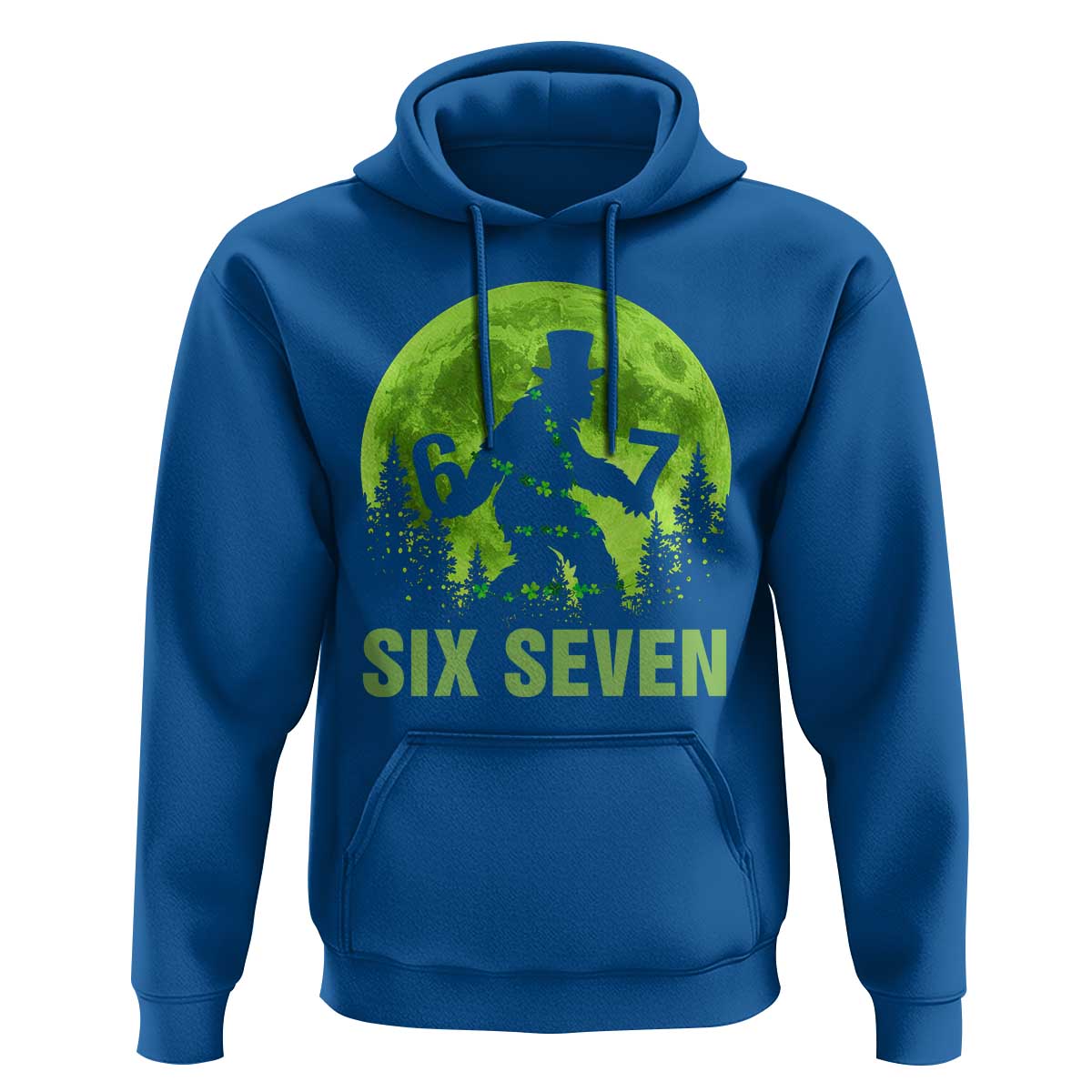 Funny Bigfoot St Patricks Day Hoodie Sasquatch Hiding Moon Forest Meme