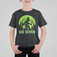 Funny Bigfoot St Patricks Day T Shirt For Kid Sasquatch Hiding Moon Forest Meme