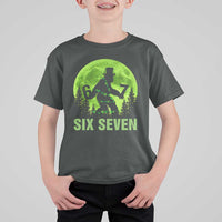 Funny Bigfoot St Patricks Day T Shirt For Kid Sasquatch Hiding Moon Forest Meme