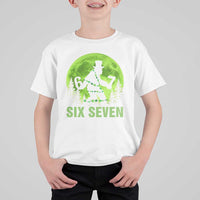 Funny Bigfoot St Patricks Day T Shirt For Kid Sasquatch Hiding Moon Forest Meme