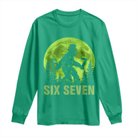 Funny Bigfoot St Patricks Day Long Sleeve Shirt Sasquatch Hiding Moon Forest Meme
