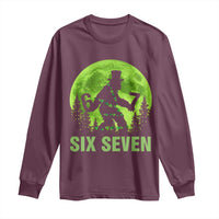 Funny Bigfoot St Patricks Day Long Sleeve Shirt Sasquatch Hiding Moon Forest Meme