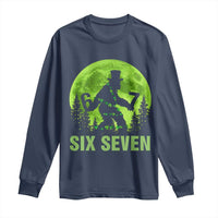 Funny Bigfoot St Patricks Day Long Sleeve Shirt Sasquatch Hiding Moon Forest Meme