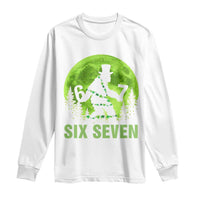 Funny Bigfoot St Patricks Day Long Sleeve Shirt Sasquatch Hiding Moon Forest Meme