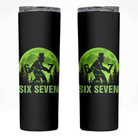 Funny Bigfoot St Patricks Day Skinny Tumbler Sasquatch Hiding Moon Forest Meme