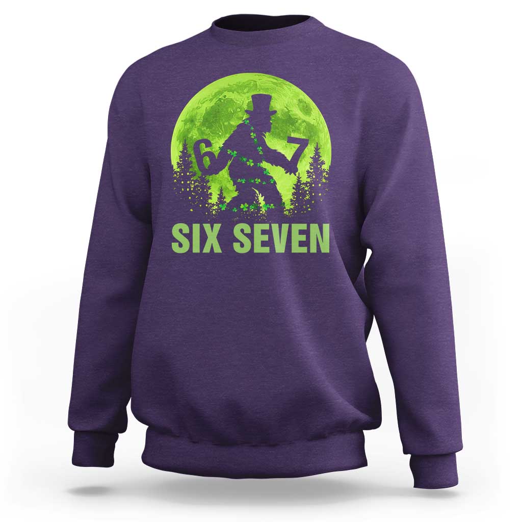 Funny Bigfoot St Patricks Day Sweatshirt Sasquatch Hiding Moon Forest Meme